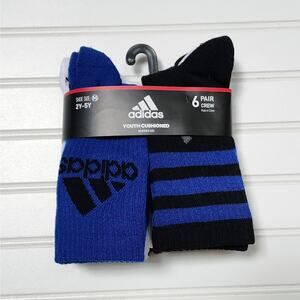 NWT Adidas Aeroready Youth Cushioned Crew Socks-6 Pk